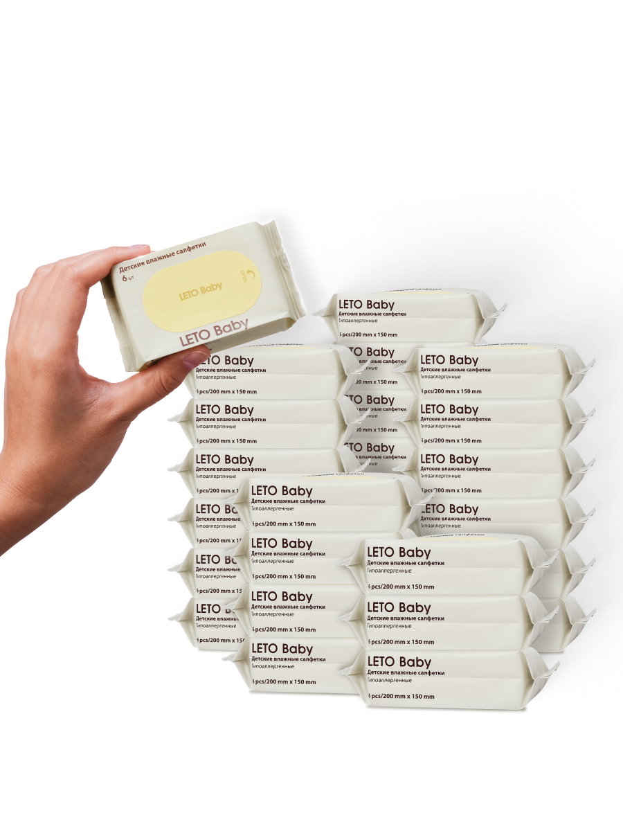 Влажные салфетки мини LETO Baby