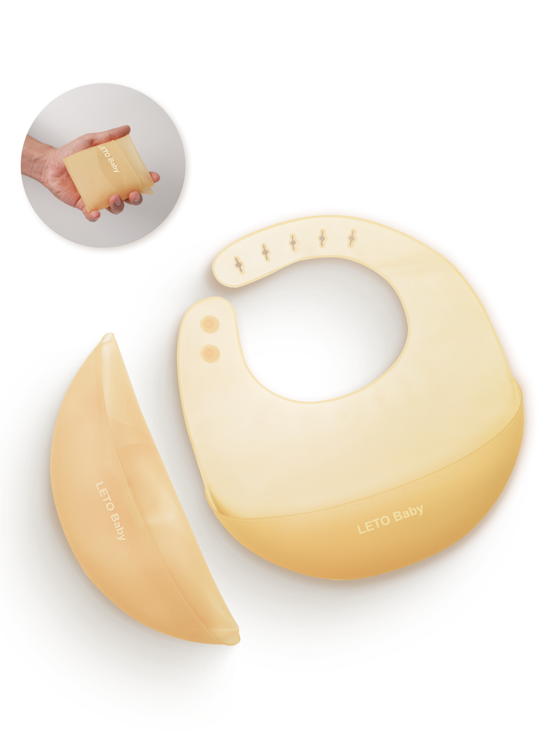 Нагрудник силиконовый для кормления детский LETO BABY